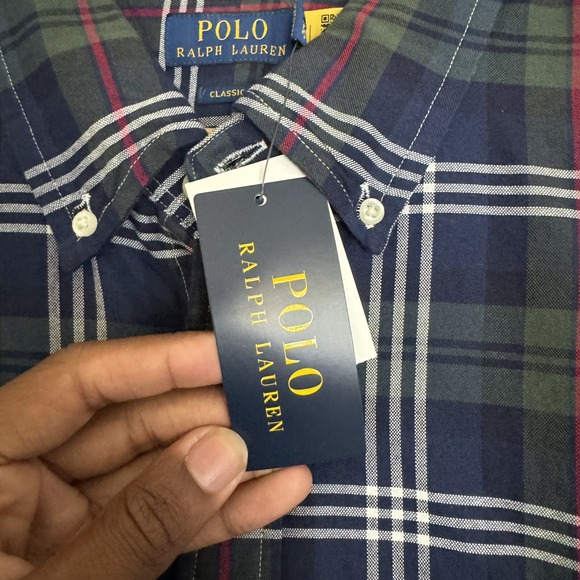 NWT Polo Ralph Lauren Men's Long Sleeve Button Up Shirt Size Extra Large Navy - Picture 7 of 8